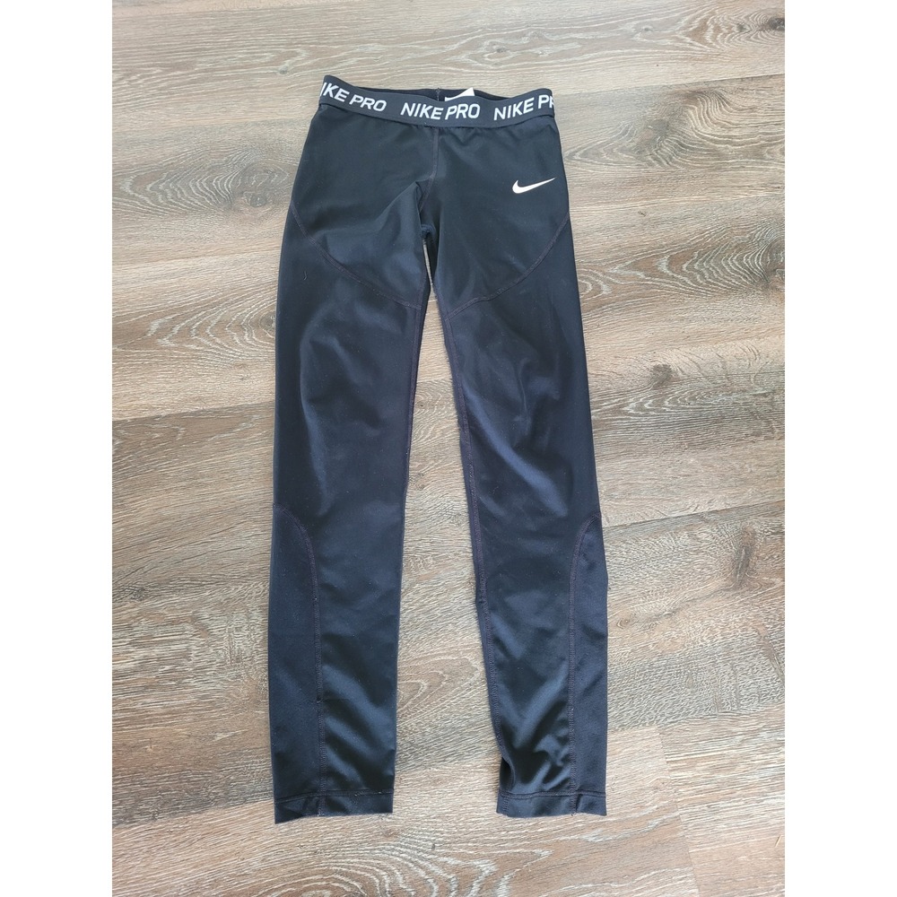 Nike Pro Training Kids Tights Athletic Leggings Activewear Black L #9/20